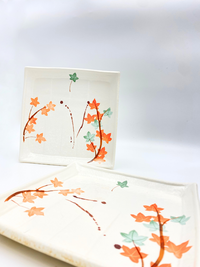 A Serene Fusion - Blooming Square Plate