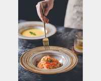 Retro Pasta Plate Swirl - Farmhouse Ceramic Dinnerware