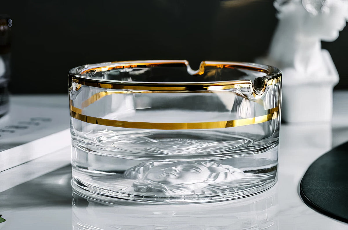 Medusa Crystal Glass Ashtray