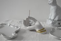 Aphrodite's Hand - Artistic Ceramic Incense Holder with Golden Wristbands
