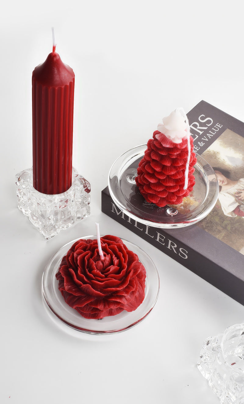 Premium Handmade Rose Petal Candle - Persimmon Scent