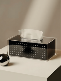 Chic Black Acrylic Tissue Box - Sleek & Modern Home Accessory