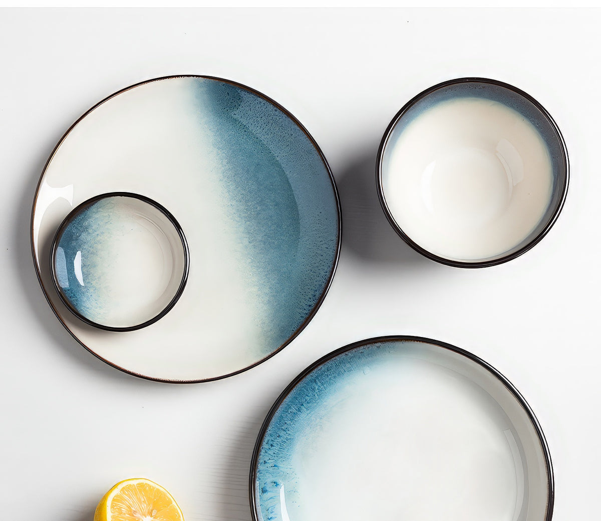 Coastal Harmony Ceramic Starter Plate - Durable Nordic Tableware